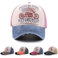 หมวกเบสบอลพิมพ์ลายรถจักรยานยนต์หมวกล้างหมวกคนขับรถบรรทุกหมวกแก๊ปเป็ดแบบอเมริกันปักลาย