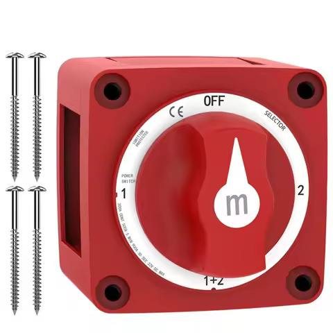 Battery Disconnect Switch 300A 1-Both-2-Off Heavy Duty Cutoff Switch 12V-48V Waterproof Ignition Pro