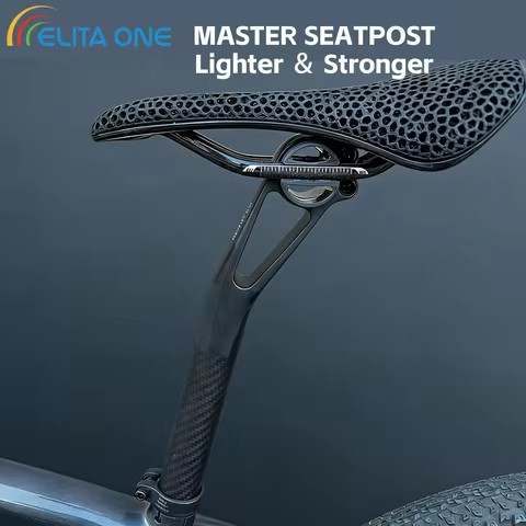 Elitaone Carbon Seat Post Setback 25mm MTB/Road Bike Seatpost Carbon Fiber Half Shell 7x7/7x9mm Oval