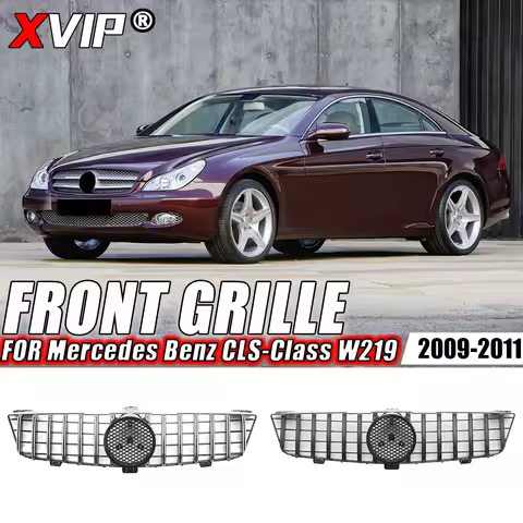 XVIP Glossy Black AMG Style Front Bumper Grille For Mercedes Benz CLS W219 CLS63 AMG CLS350 CLS550 2