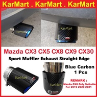 Mazda Logo CX3 CX5 CX8 CX9 CX30 Sport Muffler Exhaust Straight Edge Black Tip Stainless Steel CX-30 