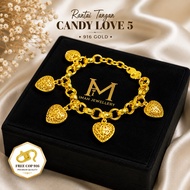 Gelang Tangan Kendi Love 5 COP916 (45.89gm) Gelang Emas Sadur Premium | Bracelet Wanita