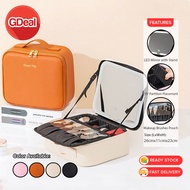 GDeal Multifunction Makeup Cosmetic Bag LED Mirror Portable Hand Held Large Professional Bag Beg Kos