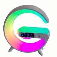 G63 Wireless charger atmosphere light Bluetooth speaker Music rhythm clock alarm clock atmosphere light APP control