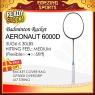 (READY STOCK) Aeronaut 6000D 3UG6 Badminton Racquet Unstrung (Free String & Grip & Cover Bag) - 3U 5