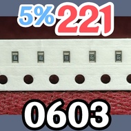 10pcs Chip resistor smd 221 220R 5% size 1608 0603 220ohm 220 Ohm