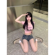 y2k y2k y2k Women's Clothing y2k Top y2k Wear y2k Hot Girl American Retro Spider Print yk1