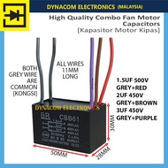 1.5uF 2uF 3uF Fan Motor Starting Combo Capacitor 3-in-1 [ Kondenser Kipas Angin Combo ]