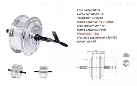 Ebike 24V 250W front motor RPM-201/328 / Ebike 24V 250W hub motor / fork size:89mm Q85SX 24V 250W fr