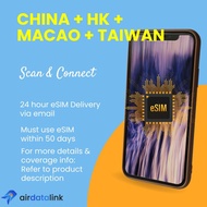 eSIM China + Hong Kong + Macao + Taiwan [Data only eSIM]  [CN HK MACAU TAIWAN]