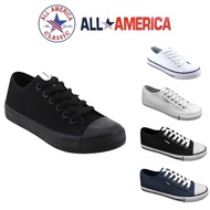 🔥ReadyStock🔥[SIZE 30-45] ORIGINAL ALL AMERICA Kasut Sekolah Hitam ALL AMERICA School Shoes Canvas Sh
