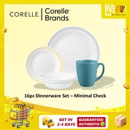 CORELLE 16pc Dinnerware Set - Minimal Check