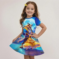 Miniso | New Beauty And The Beast 3D Magic Rose Dress Girls Summer Cool Fabric Enchanting Casual Sty