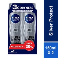 Nivea Men Deodorant Silver Protect Spray Twinpack 2x150ml