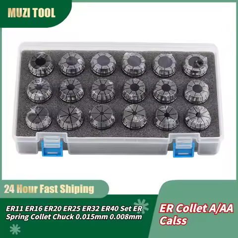 ER11 ER16 ER20 ER25 ER32 ER40 Set ER Spring Collet Chuck 0.015mm 0.008mm for CNC Milling Tool Holder
