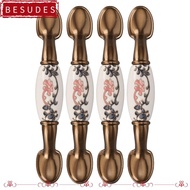 IBESUDES 4 Sets Vintage Cabinet Pulls, Zinc Alloy Ceramic Vintage Cabinet Handles, Decorative 76mm H