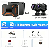 Motorcycle Dual 2K DVR 1080P Hidden Smart Connect Action Camera Recorder Front & Rearview WiFi Water