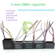 Cbb61 Fan Speed Regulating Capacitor (5 Wires) 3 in 1 Capacitor 1+1.5+1uf 2+2+3uf 2+2+4uf 2.5+4.2+7u