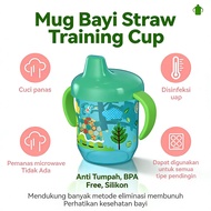 6 Month Children's Drinking Bottle Cup, Mpasi Character, Baby Bottle, Sippy 260ml BPA Free, Straw, A