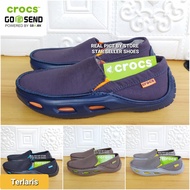 SALE Sepatu Crocs Pria Original Tideline Kanvas Sport - biru navy, 41 CUCI GUDANG