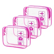 1pc/3pcs  Large Capacity Clear PVC Waterproof Portable Cosmetic Bag - Easy-to-Clean, Travel-Friendly