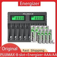 PUJIMAX 8-slot Battery Charger Suitable AAA/AA Rechargeable Battery Short Circuit Protection LED Dis