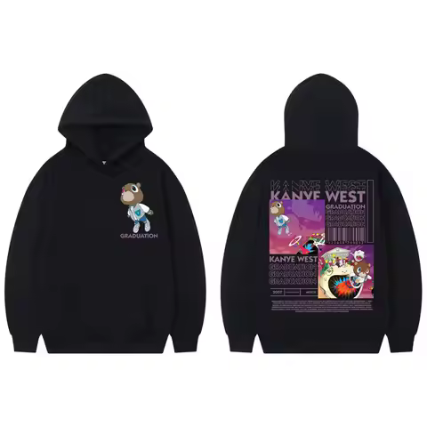 Rapper Kanye West Graduation Album Merch Hoodies Fashion Hip Hop Hooded Sweatshirts Men's Women's Hi