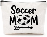Soccer Gifts Makeup Bag Soccer Accessories for Women Gifts Christmas Cosmetic Bags Zipper Pouch, Mul