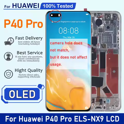 6.58" OLED Display For Huawei P40 Pro LCD Display Touch Screen Digitizer Assembly For Huawei P40P EL