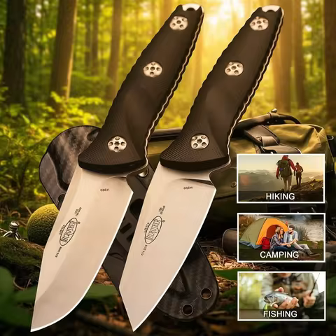 USA M390 outdoor hunting knife + scabbard, all-in-one jungle hunting knife, outdoor EDC survival kni