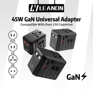 LEANON Travel Adapter With USB+Type C 20W~70W Fast Charging Plug Adaptor For Global Charger Adapter