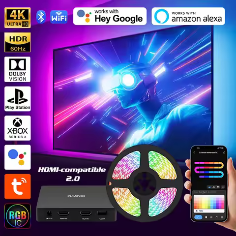 Smart TV Ambient Backlight RGB Screen Color Sync Led Light Strip HDMI-Compatible 2.0 Device Sync Box