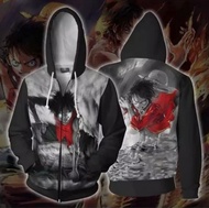 Ladyastore - Jaket Sweater Anime One Piece Monkey D Luffy Gear Second Zip Hoodie