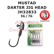 MUSTAD 5PCS DARTER JIG HEAD JH32833 5G / 7G SOFT PLASTIC WORM FISHING LURE HOOK