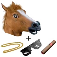 Horse Headgear cos Funny Horse Head Mask Horse Headgear Mask Shooting Performance Props Cute