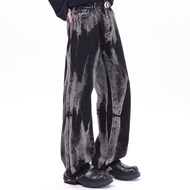 [Jeans] Men's Jeans Black Jeans Tie-Dye Jeans Autumn Winter Jeans Men's Jeans Trendy Jeans Casual Je