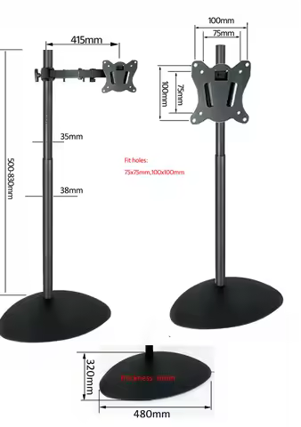 D-mount R03-500 R03-600 50-83CM HEIGHT Adjust 10"-27" monitor floor stand vertical Mainland China VE