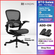 Hinomi H1 Classic V3 Ergonomic Home Office Chair Mesh with 3D Lumbar Support and Flip-up Armrest