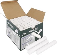 Westcott Chalk 100 pieces white | Value pack Blackboard chalk with 1.2cm ⌀ in opaque white | low-dus