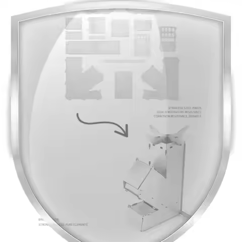 Portable Detachable Wood Burner BBQ Rocket Stove Stainless Steel Outdoor Wood Burning Backpacking Ca