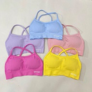 Dfyne High Elastic Shockproof Full Matte Nylon Cross Beautiful Back Big Halter Seamless Sports Bra Y
