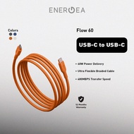 ENERGEA Flow C-C Cable 480Mbps 60W 1.5m - Black/ Blue/ Orange/ Sand (2 Years Warranty)