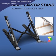 Nuoxi Laptop Stand Aluminum Foldable Adjustable 6th Height - N3 - Black