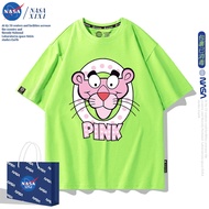 Áo Thun Tay Ngắn Dễ Thương NASA Retro American Pink Panther Collaborative Dành Cho Nữ Mùa Hè 2025 Áo
