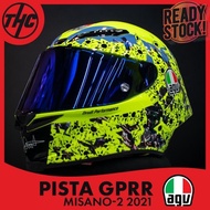 Helm Agv Pista Gprr Misano 2 2021 Rossi Yellow Fluo Full Face Helmet