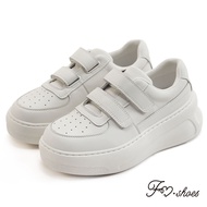 FM SHOES First Layer Cowhide Lace-Free Lightweight Thick-Soled Body White Sneakers Women