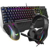 "havit [3-in-1] Wired Mechanical Keyboard Mouse Headset Combo Set, Blue  Switch RGB Keyboard 105 Keys UK Layout, Gaming