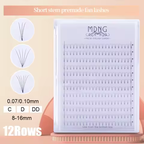 MDNG 3D/4D/5D/6D Russian Volume Eyelashes Extension Short Stem Pre made Fans C/D curl Mink Lash Eyel