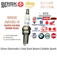 BRISK AR10S-9 Silver Racing Spark Plug | For Aprilia Dorsoduro, Benelli Velvet, BMW G450X, Cagiva Ra