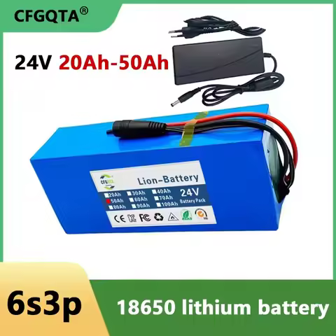 Battery Lithium pack 6s3p 24V 20Ah 30Ah 50Ah 18650 25.2v 20000/30000mAh Batterie Lithium-ion Avec Ch